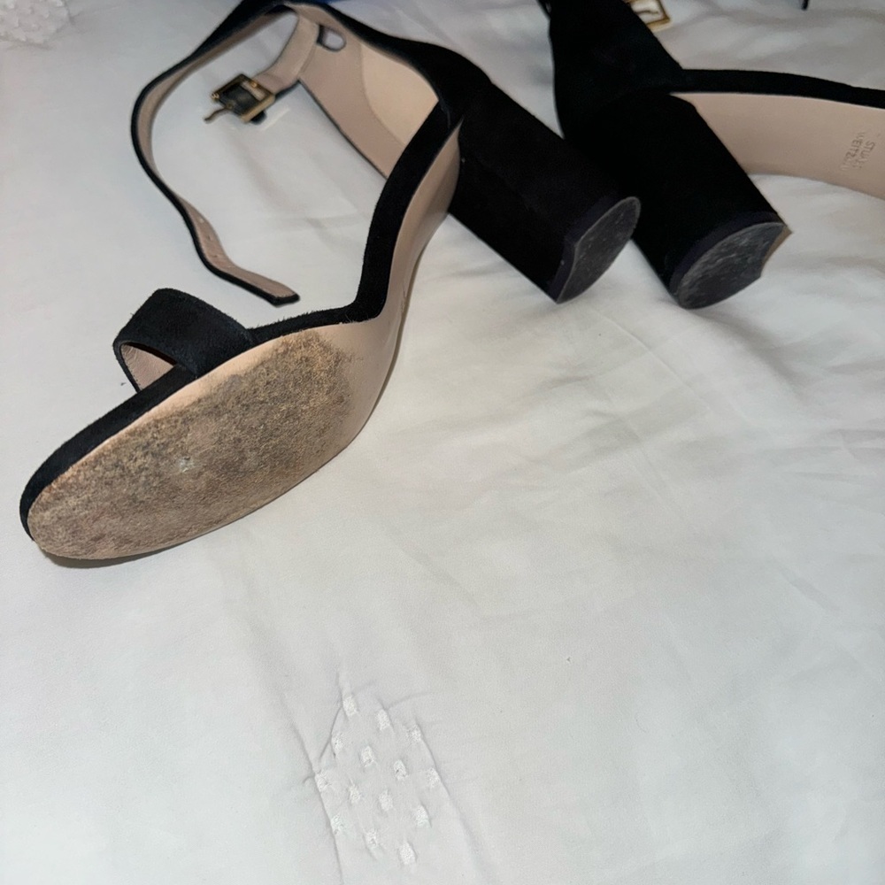 Stuart Weitzman black suede heels size 8 - Picture 8 of 12